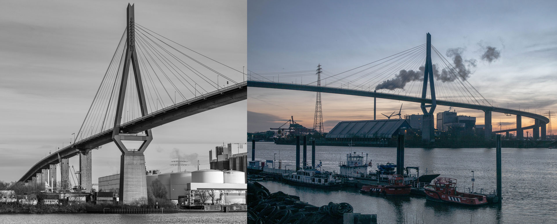 Die K&ouml;hlbrandbr&uuml;cke aus zwei Perspektiven