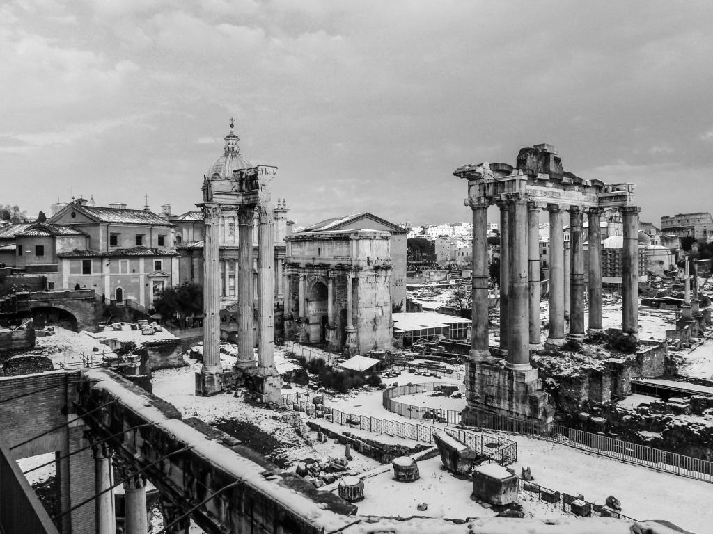 Forum Romanum im Schnee