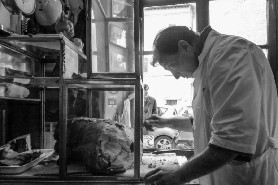 Porchetta im Er Burchetto, Rom
